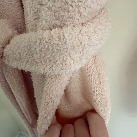 UGG Linny Plush Robe Baby Pink Ultra Cloud Soft Cozy Lounge Robe M Cozycore EUC - Picture 4 of 7